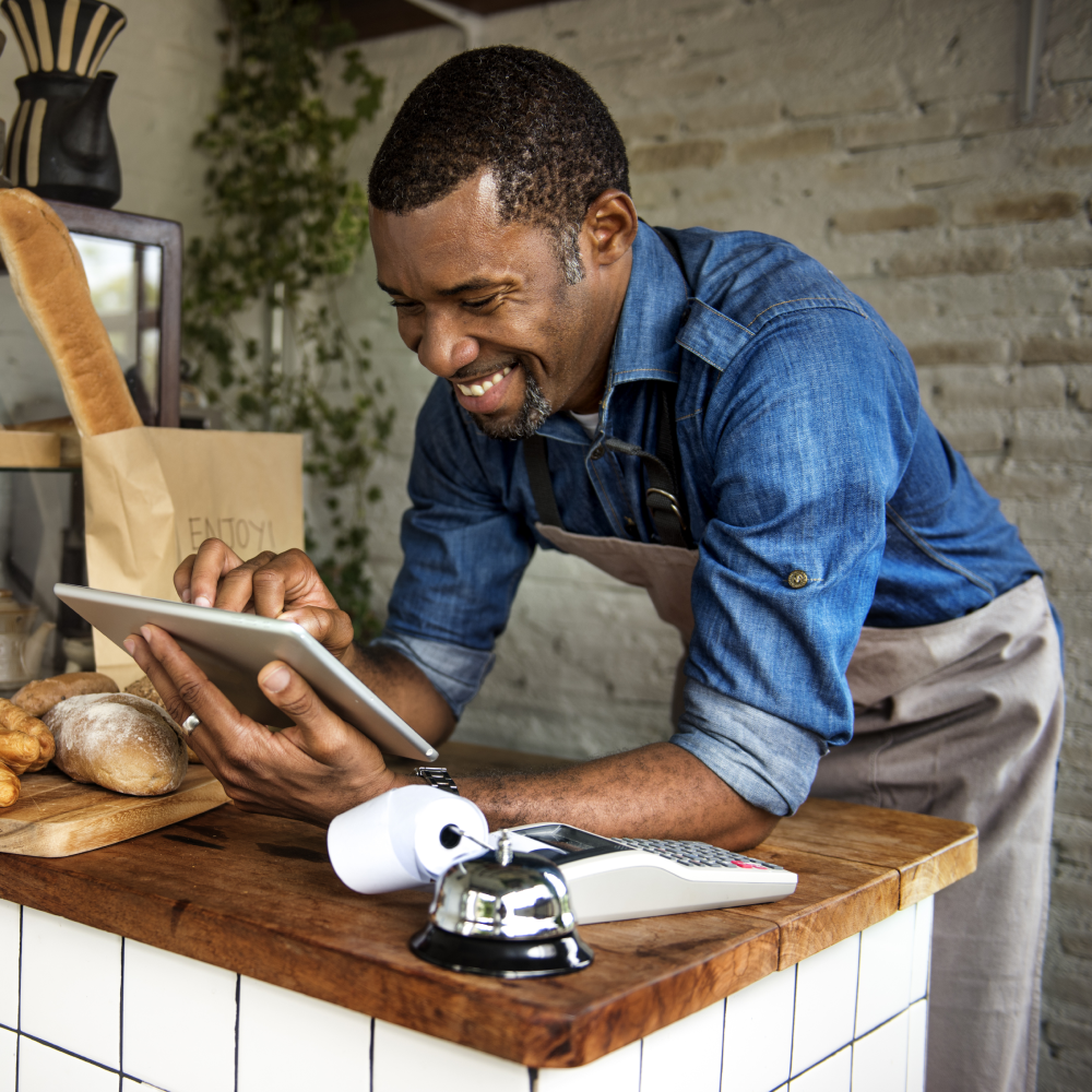 Cafe owner ordering online using payment terms