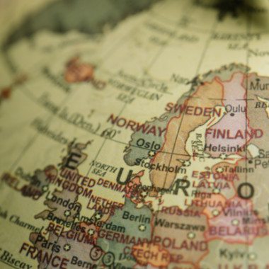 globe showing map of Europe