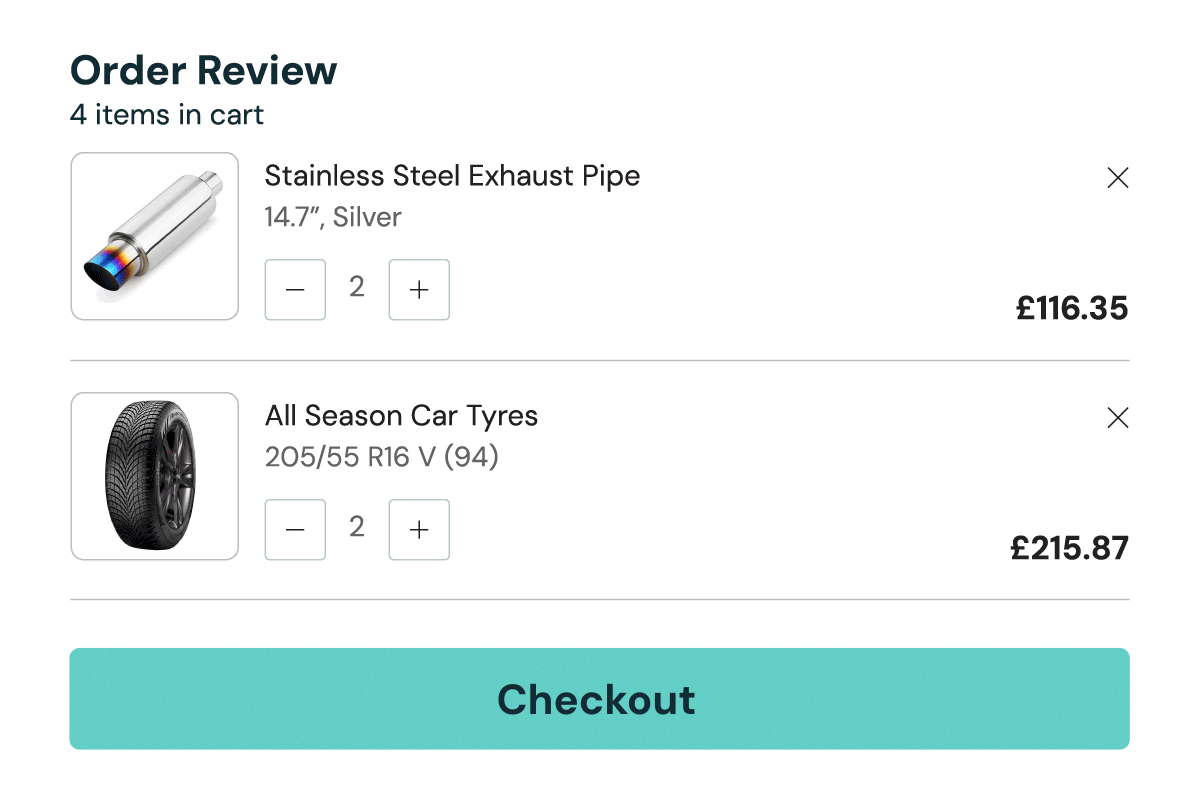 B2B checkout experience with pay now and pay later options