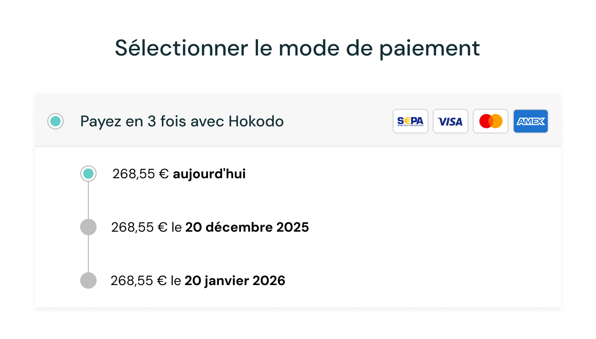 Online payments instalment plan displayed to the buyer at checkout