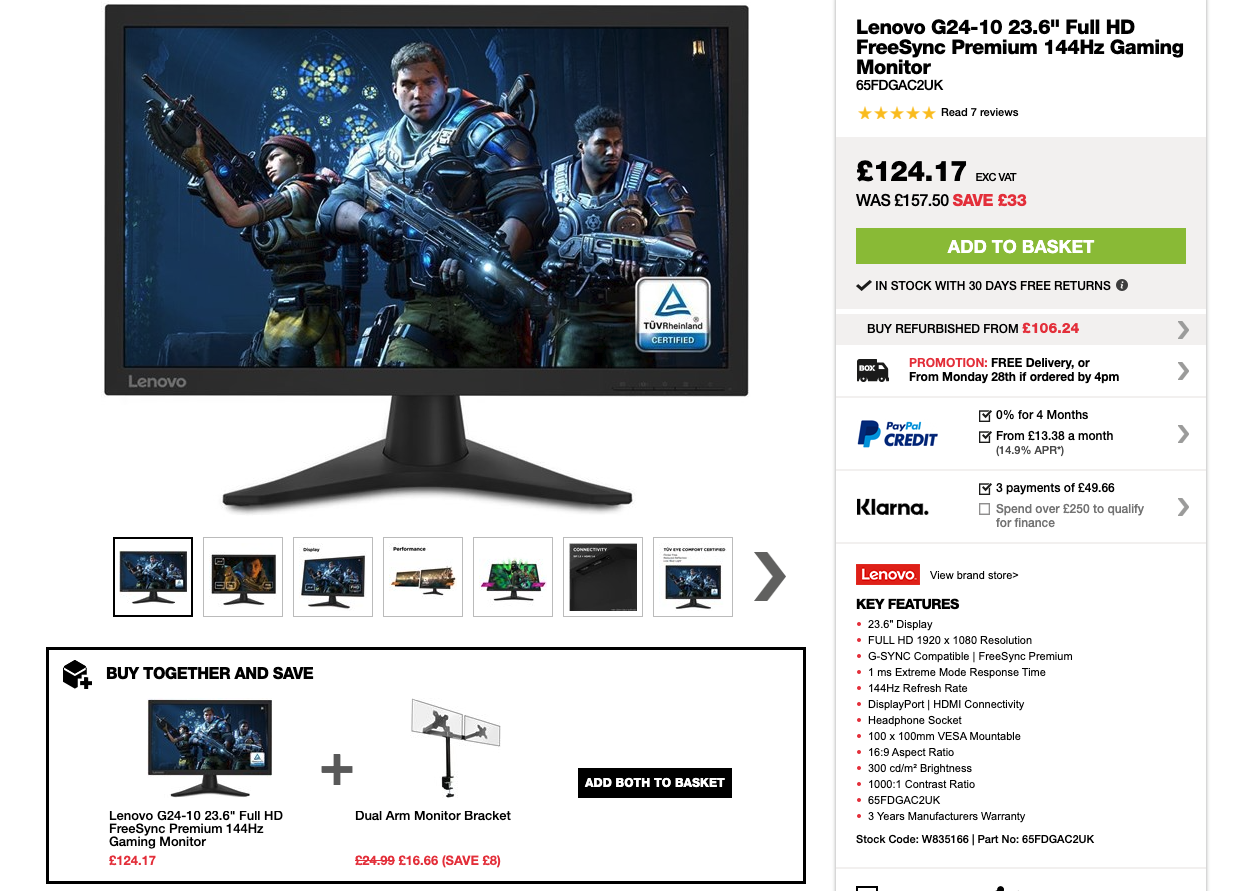 Screenshot of BOX product page with personalised discount.