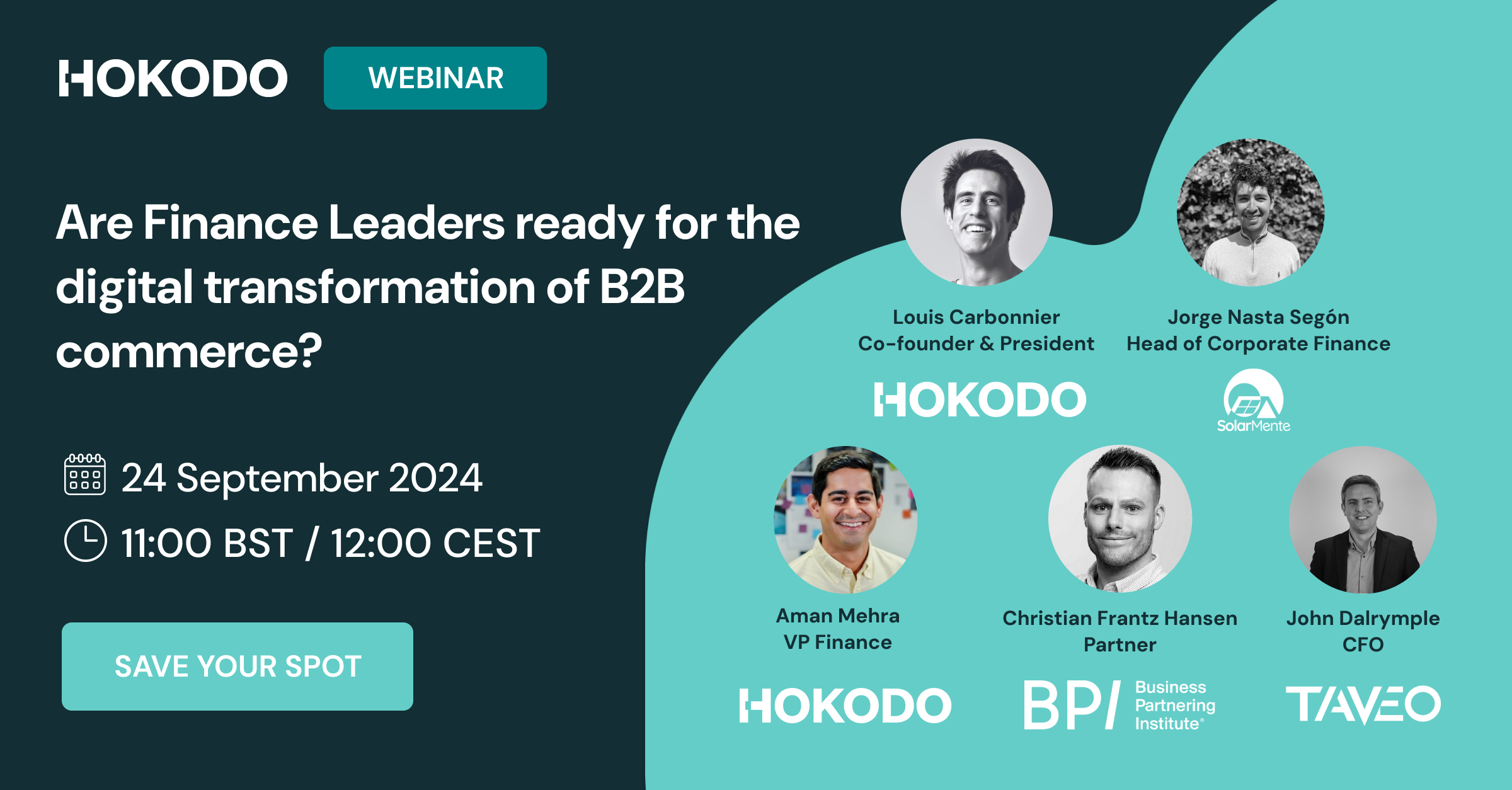 Panelists taking part in Hokodo's webinar for finance leaders